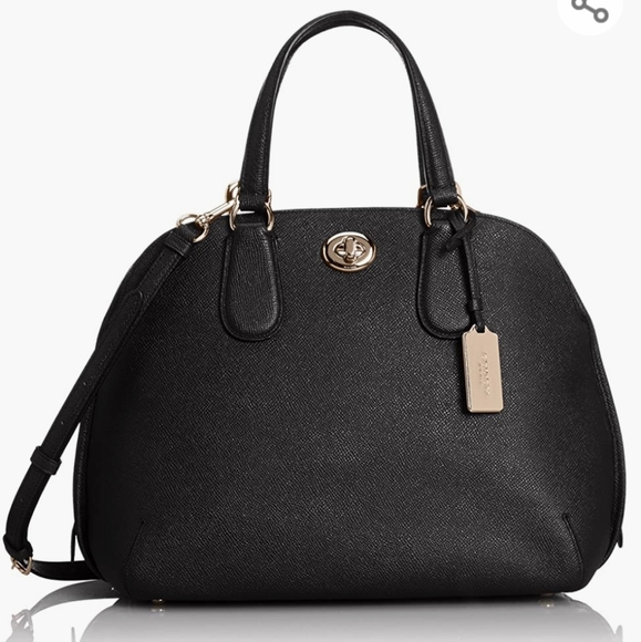 Coach Women's Prince Street Satchel in Crossgrain Black Leather - Picture 1 of 7